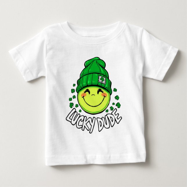 Lycklig Kille Leende Ansikte St. Patrick's Day T Shirt (Framsida)