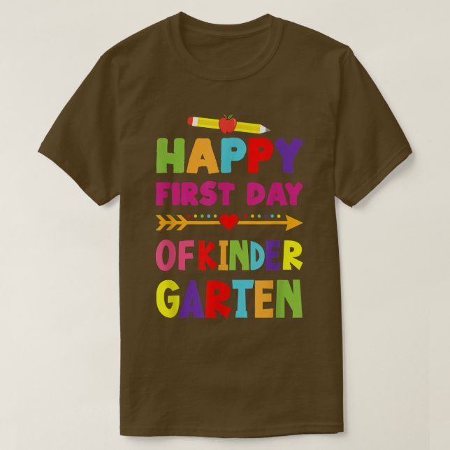 Lycklig: Kindergarten: första dagen för Kindergart T Shirt (Design framsida)
