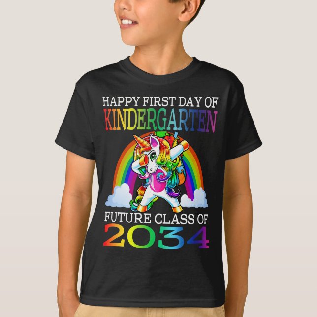 Lycklig: Kindergarten:s första dag T Shirt (Framsida)