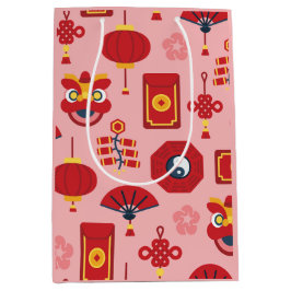 Lycklig kinesiska nyårssymboler Rosa