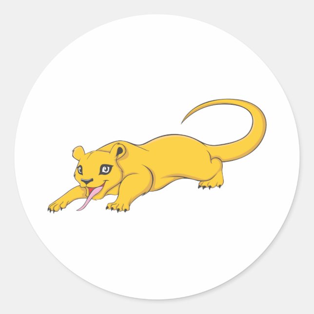 Lycklig Kinkajou Runt Klistermärke (Framsida)