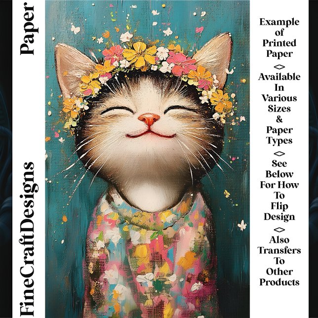 Lycklig Kitten, Flower Krona, Rosa CQ8 Craft Pappe (Skapare uppladdad)