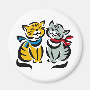Lycklig Kittens Magnet