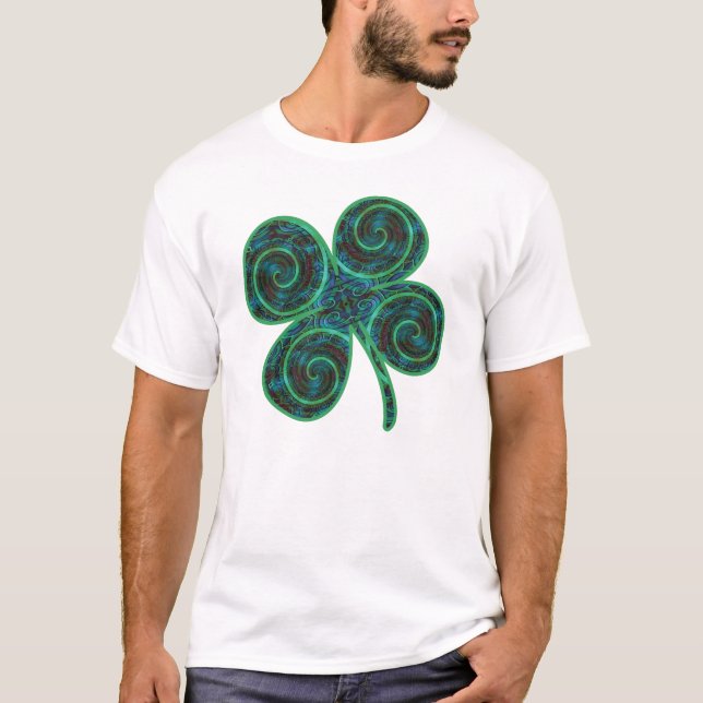 Lycklig klöver för 4 löv t-shirt (Framsida)