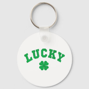 Lycklig Klöver Saint Patricks Dag Tryck På Båda Si Nyckelring