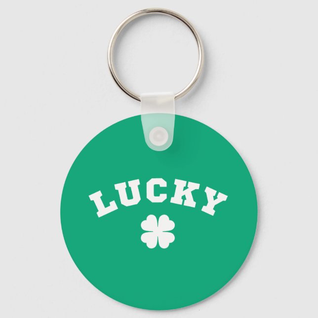 Lycklig Klöver St. Patricks Dag Nyckelring (Framsida)