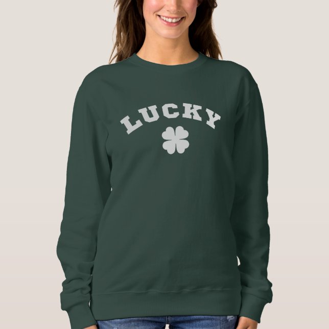 Lycklig Klöver St. Patricks Dag T Shirt (Framsida)