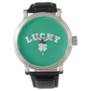 Lycklig Klöver St. Patricks Day Armbandsur
