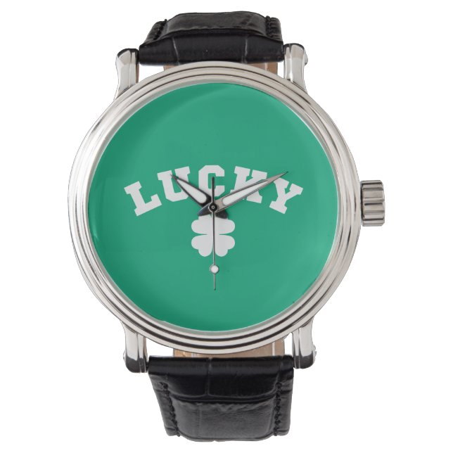 Lycklig Klöver St. Patricks Day Armbandsur (Framsida)