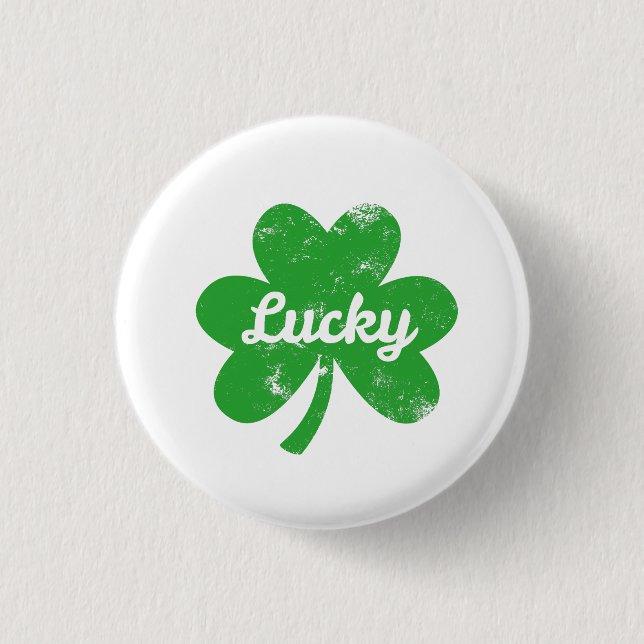 Lycklig Klöver St Patrick's Day Knapp (Framsida)