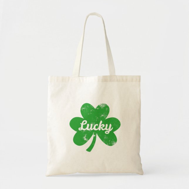 Lycklig Klöver St Patrick's Day Tygkasse (Framsidan)