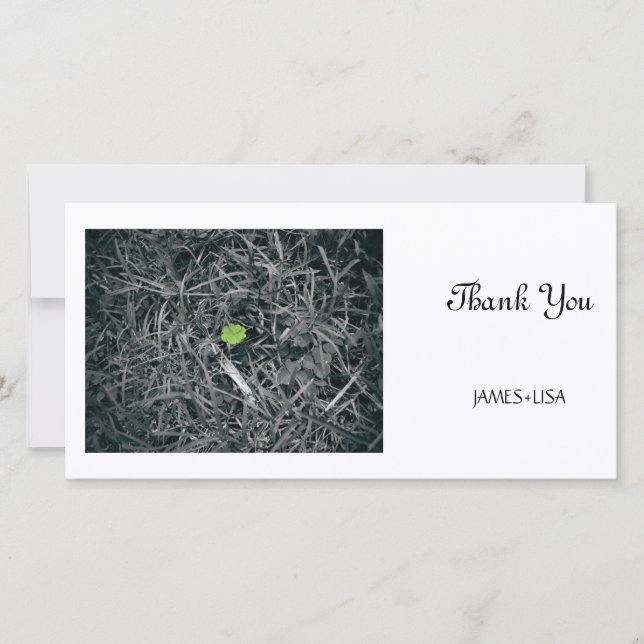 lycklig klöver tack kort (Framsida)