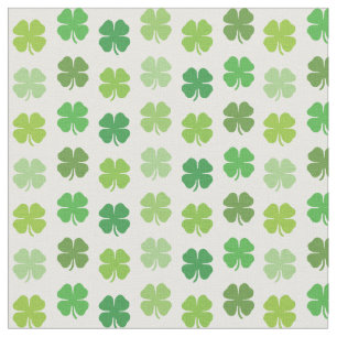 Lycklig Klöver Tyg Vit Med Gröna Shamrocks