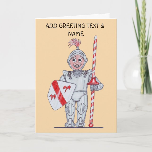 Lycklig knight kort (Framsida)