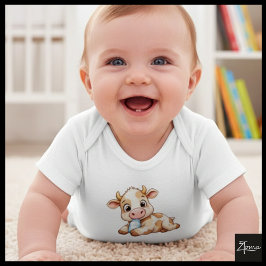 Lycklig ko + baby flaska tecknad t shirt