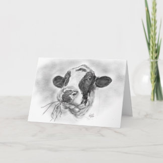 Lycklig ko för Holstein Friesianmejeri Tack Kort