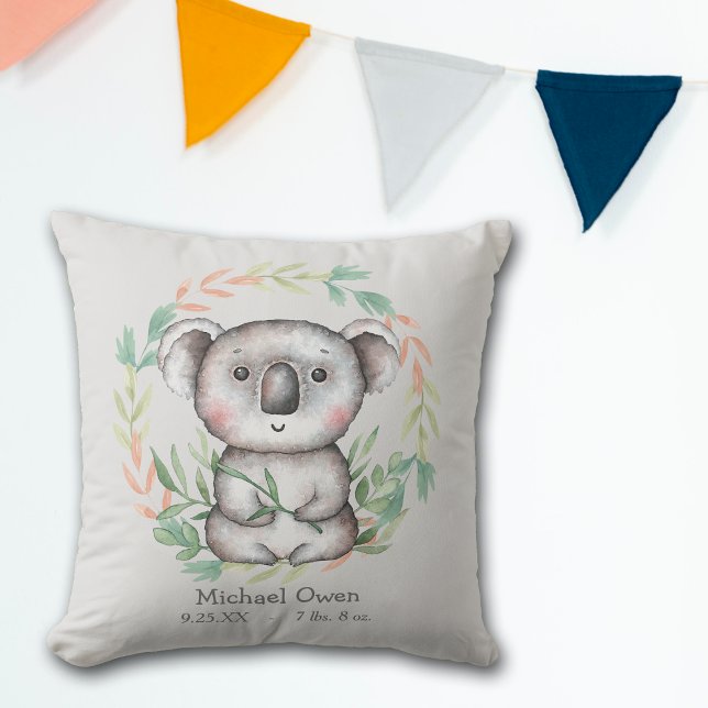Lycklig Koala Bear Löv Wandan Kudde (Skapare uppladdad)