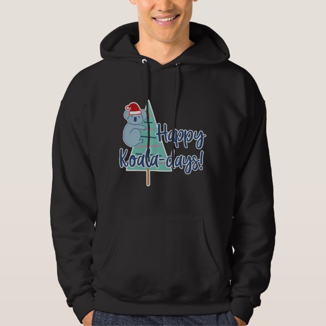 Lycklig Koala-dagar Cute Koala i A Julgran Gi Hoodie (Framsida)