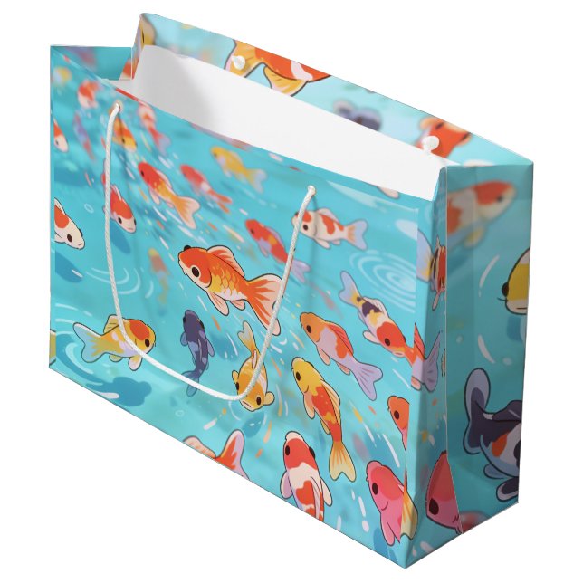 Lycklig Koi Fisk Gåvpåse (Framsidan Vinklad)