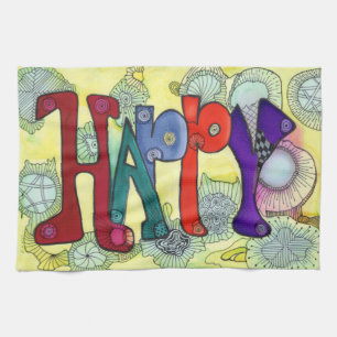 Lycklig kökshandduk