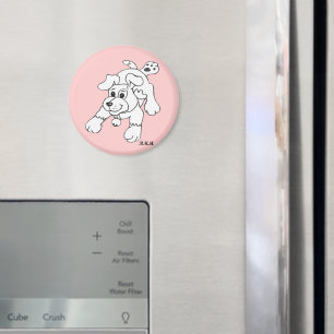 Lycklig kolpenna Hund Lineart Teckning Magnet