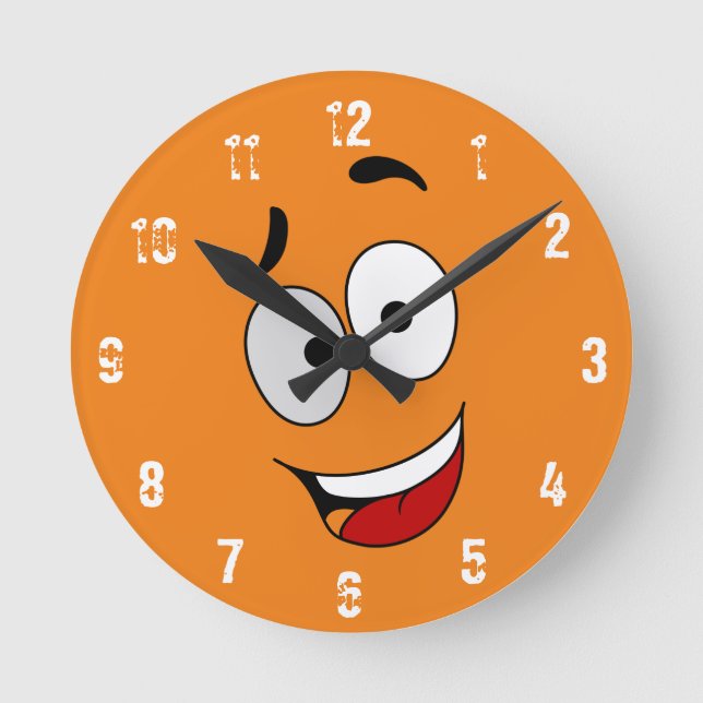 Lycklig Kook Art Clock - Wall Clock Rund Klocka (Framsida)