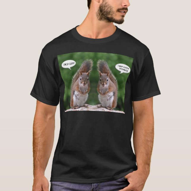 Lycklig kopplar samman dag, den röd ekorrehumorn, t-shirt (Framsida)