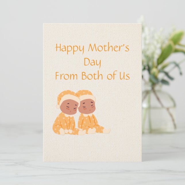 Lycklig-kortet för sömnad Twillingar Mors dag Julkort (Stående Fram)