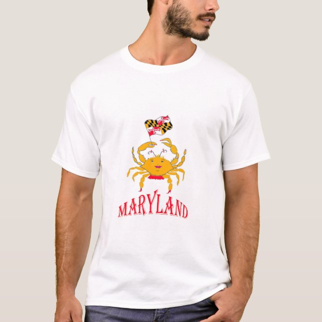 Lycklig krabba i Maryland T Shirt (Framsida)