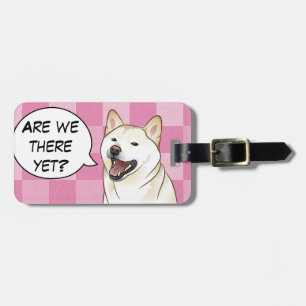 Lycklig krämig märkre för Shiba Inu hundanpassade Bagagebricka