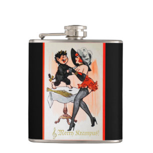 Lycklig Krampus med Temptress Vintage-julen Fickplunta