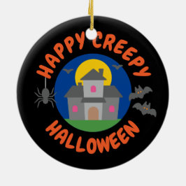 Lycklig kräppy Halloween - Kids Julgransprydnad Keramik