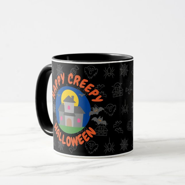 Lycklig kräppy Halloween - Kids Mugg (Framsida vänster)