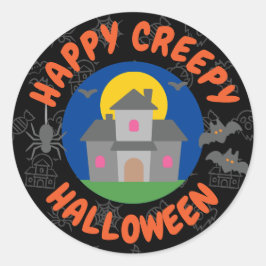 Lycklig kräppy Halloween - Kids Runt Klistermärke
