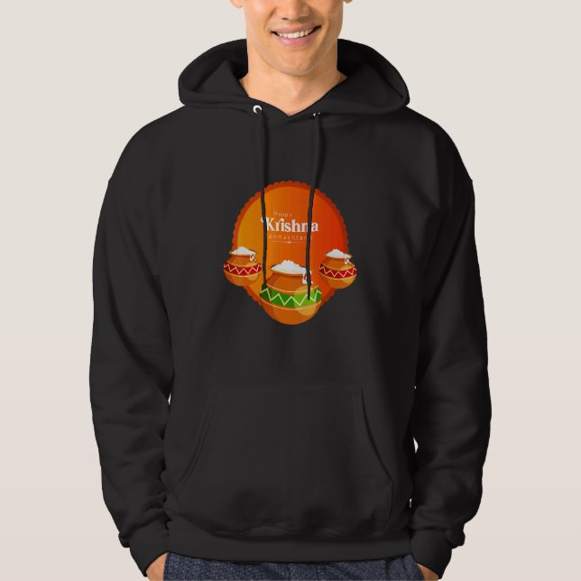 Lycklig Krishna Janmashtami Hoodie (Framsida)