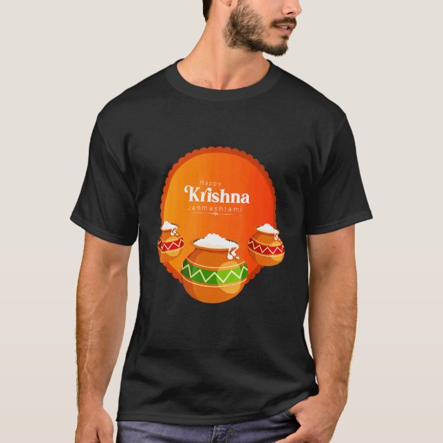 Lycklig Krishna Janmashtami T Shirt (Framsida)
