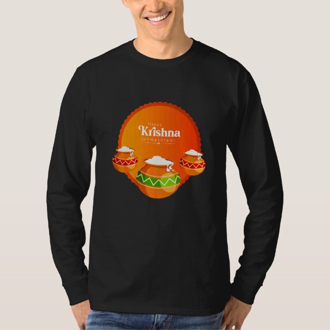 Lycklig Krishna Janmashtami T Shirt (Framsida)
