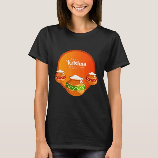 Lycklig Krishna Janmashtami T Shirt (Framsida)