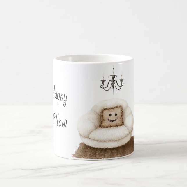 Lycklig Kuddkronlampa Halloween Kaffemugg (Center)