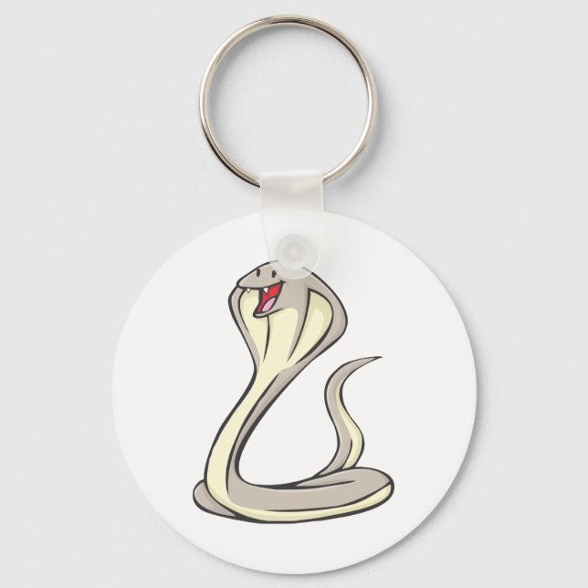 Lycklig Kung Cobra Tecknad Nyckelring (Framsida)