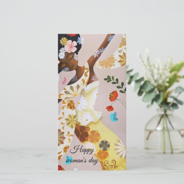 Lycklig kvinnans dag julkort (Stående Fram)