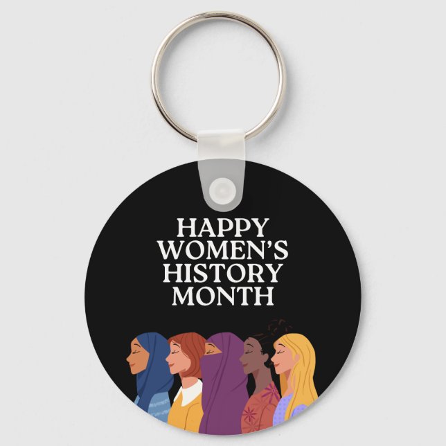 Lycklig Kvinnohistoriens månad Nyckelring (Framsida)