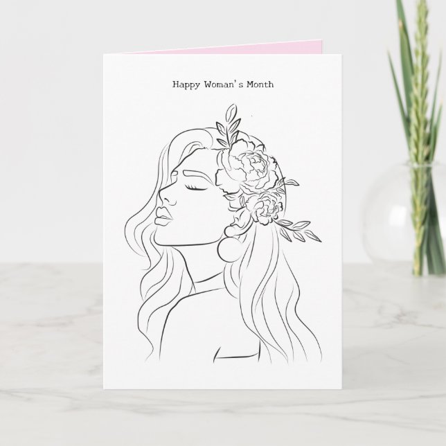 Lycklig Kvinnomånaden Dam Art Kort (Framsida)