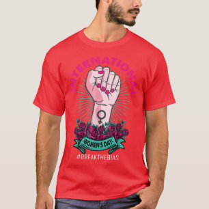 Lycklig Kvinnor i Internationell i dag bryter bias T Shirt