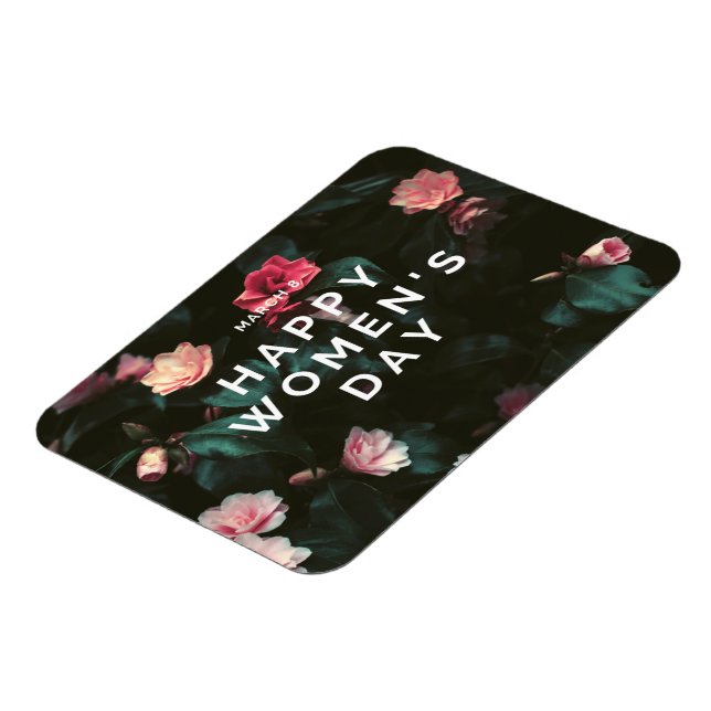 Lycklig kvinnors blommigt på dagen magnet (Vänstra Sidan)