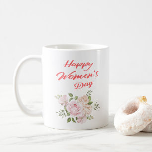 lycklig kvinnors dagvita kaffemugg