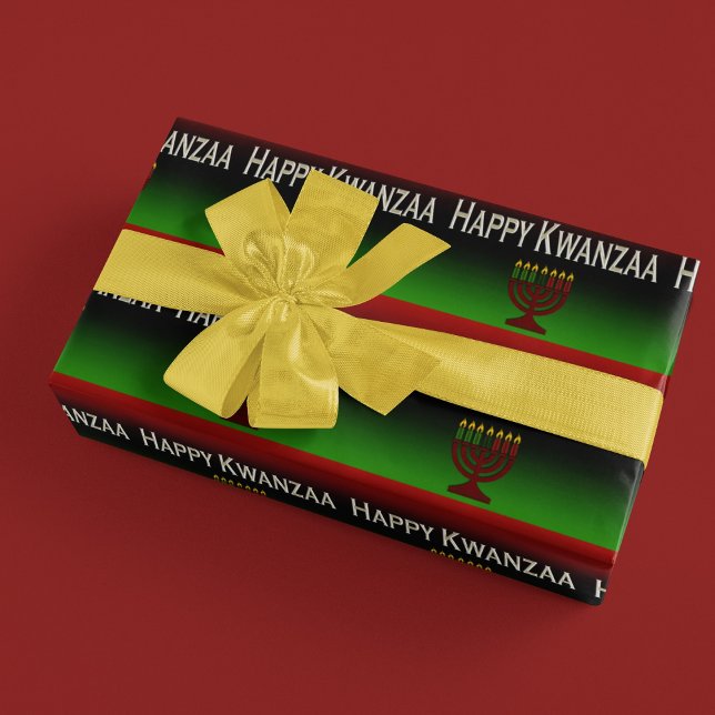 Lycklig Kwanza Candles Wrapping Papper Presentpapper (Skapare uppladdad)