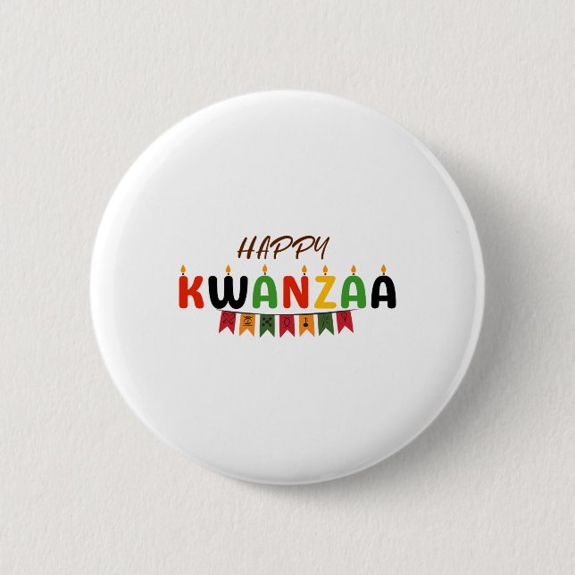 Lycklig Kwanzaa - 7 principer för Kwanzaa Tees Knapp (Framsida)
