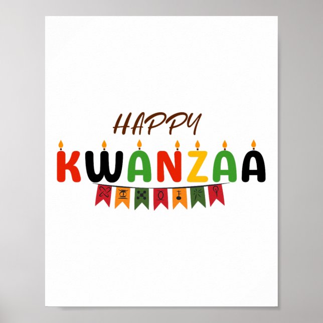 Lycklig Kwanzaa - 7 principer för Kwanzaa Tees Poster (Framsidan)