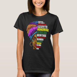 Lycklig Kwanzaa African Woman Firande Kwanzaa Co T Shirt